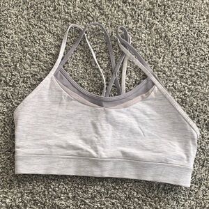 Light Gray Sports Bra with Strappy Back